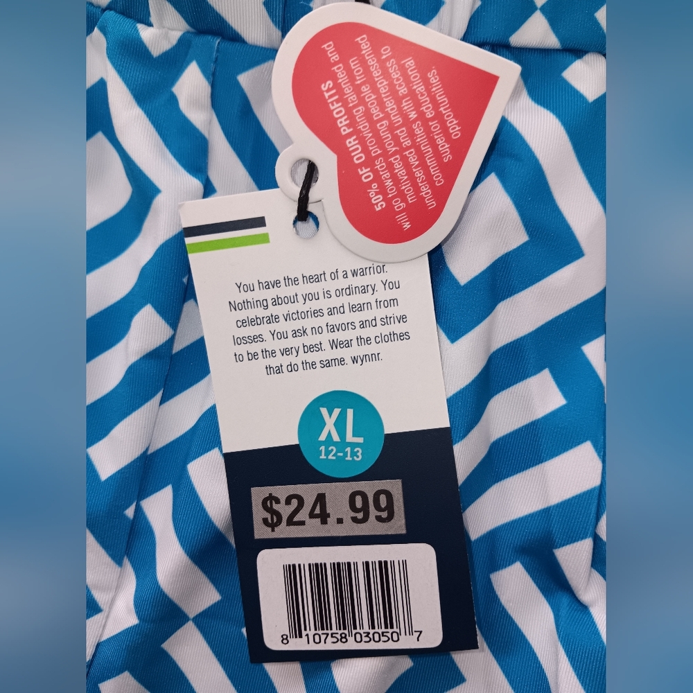 Blue Geometric Girls Golf Skort XL - Picture 3 of 6